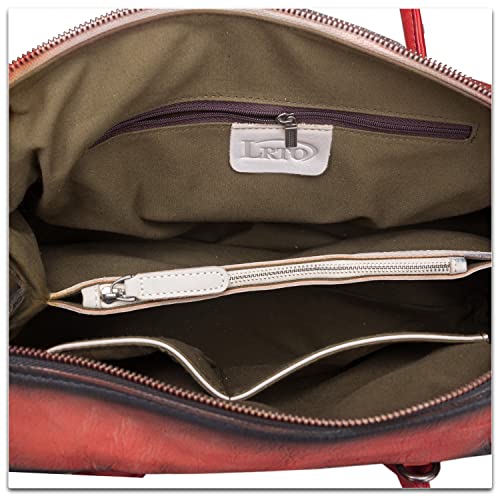 Image of Genuine Leather Top Handle Handbag Satchel for Women Handmade Vintage Handbags Purse Retro Cowhide Crossbody Hobo Bag Purses