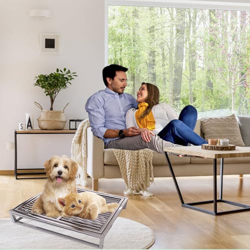 Porch Potty for Dogs, 31"×20" Stainless Steel Dog Litter Box, Portable Sturdy Metal Pet Toilet Tray, for Small Large Dogs Indoor Outdoor Use, Easy to Clean - Image 6