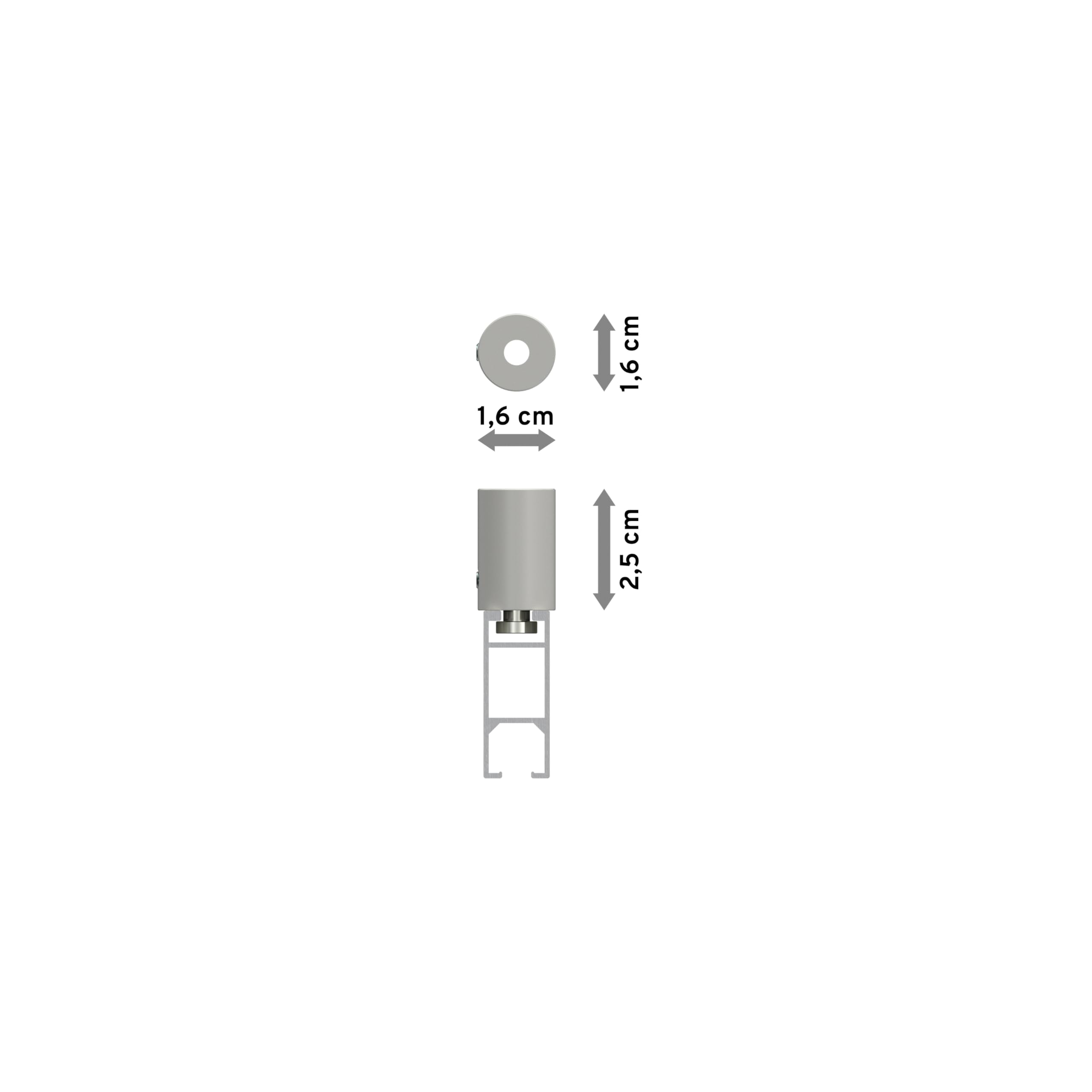 INTERDECO Innenlauf-Gardinenstange eckig 14 x 35 mm, kantige Innenlaufstange aus Metall, Weiß, zur Deckenmontage, Typ 10212934, 160 cm