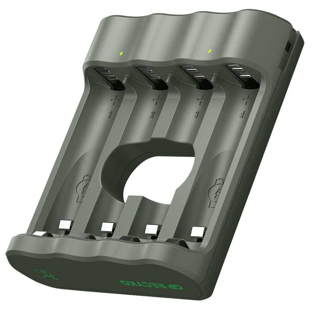 GP B441 Cargador USB (modelo sin batería) 4 canales para baterías recargables AA y AAA