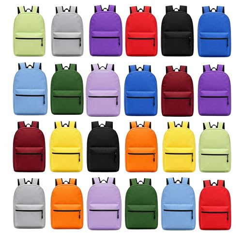 Image of Winterlace 24 Pack Backpack, Bulk 17 inch Lightweight Outdoor Travel Gym Corporate Events Bag (Assorted)