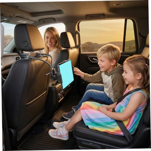 Soporte seguro para coche con anclaje de reposacabezas para tabletas 3