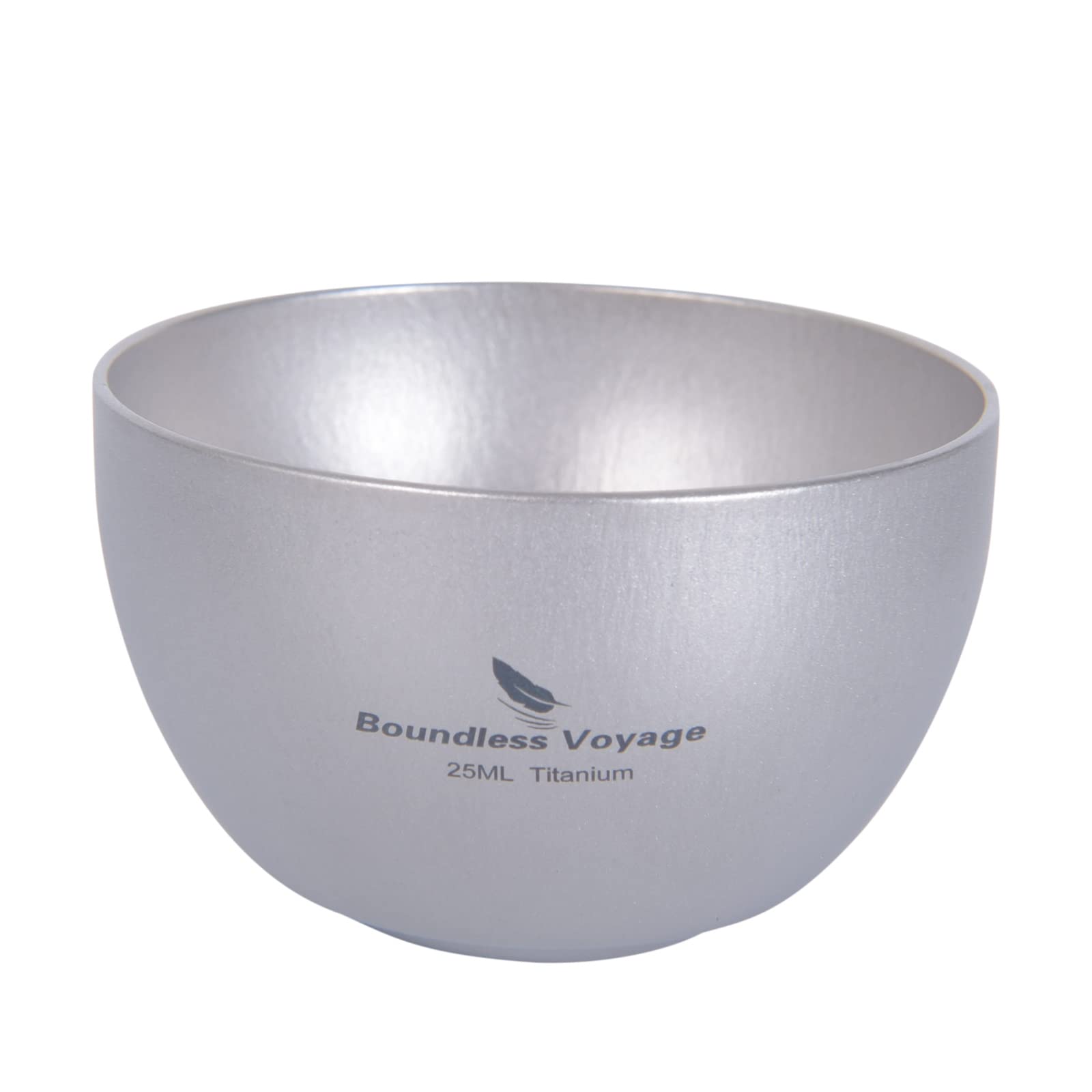 Boundless Voyage 25ML Titanium Wine Tea Cup Double-Wall Sake Whiskey Mug for Outdoor Camping Hiking Picnic A-Ti3202D