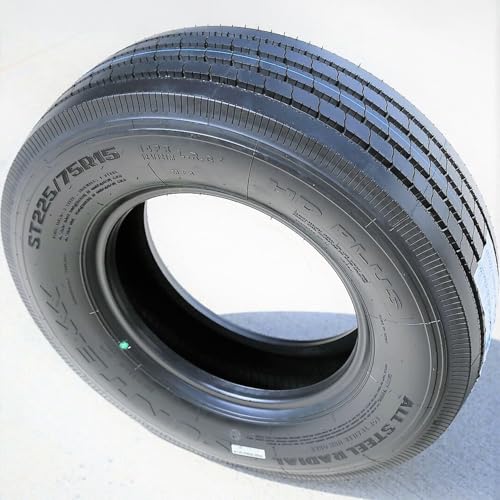 Set of 4 (FOUR) Suntek HD Plus Premium Trailer Radial Tires-ST225/75R15 225/75/15 225/75-15 124/121M Load Range G LRG 14-Ply BSW Black Side Wall