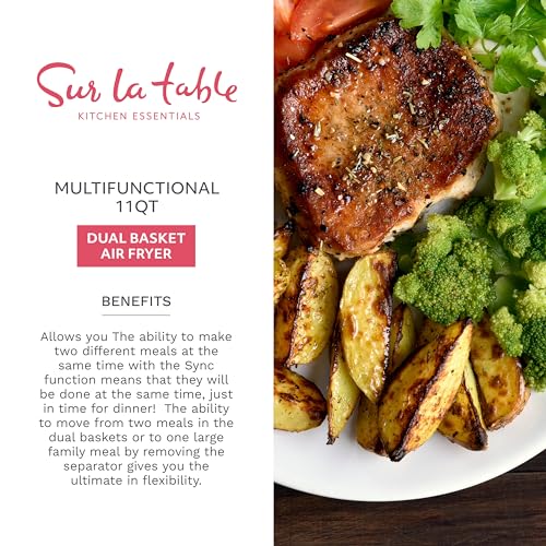 Sur La Table Kitchen Essentials 7-In-1 11-Quart Dual Basket Air Fryer, Digital Led Touchscreen Display With 8-Presets thumb #6