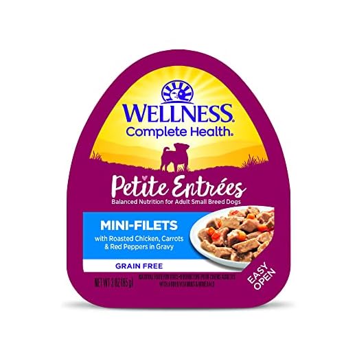 Wellness Petite Entrées Mini-Filets with Roasted Chicken, Carrots & Red Peppers in Gravy, 3-Ounce Cup (Pack of 12)