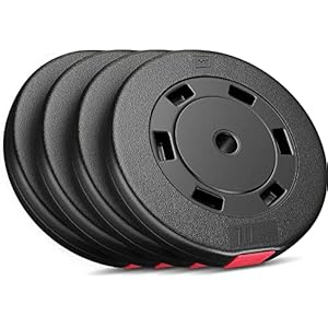 Hop-Sport 40kg Hantelscheiben Set – Kunststoff Gewichte 30/31 mm Bohrung – 4×10 kg