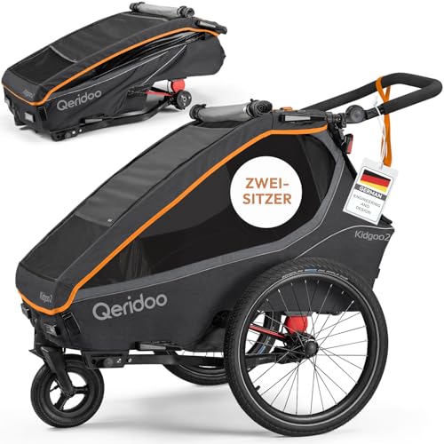 Qeridoo Kidgoo 2 FIDLOCK Edition | Kinderfahrradanhänger 2 Kinder |...