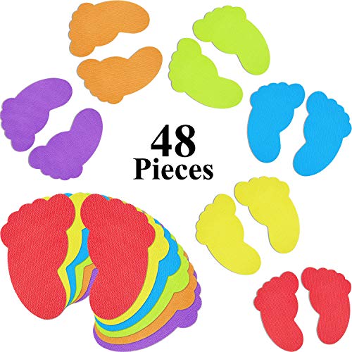 48 Pieces Colorful Feet Carpet Markers Foot-Shaped Floor Markers for Home Classroom, 7
