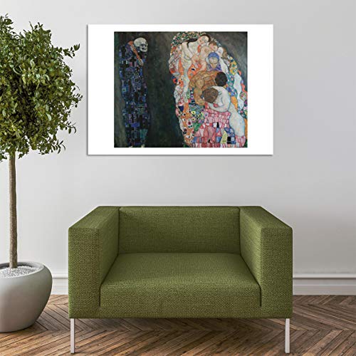 Muerte y Vida Klimt cuadro grande mate enmarcado sin reflejos 7