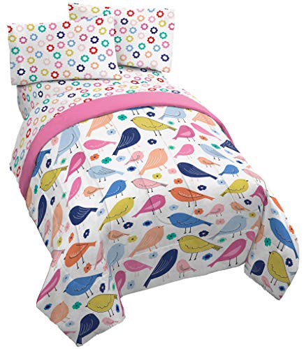 Jay Franco Vintage Bird 4 Piece Twin Bed Set - Includes Comforter