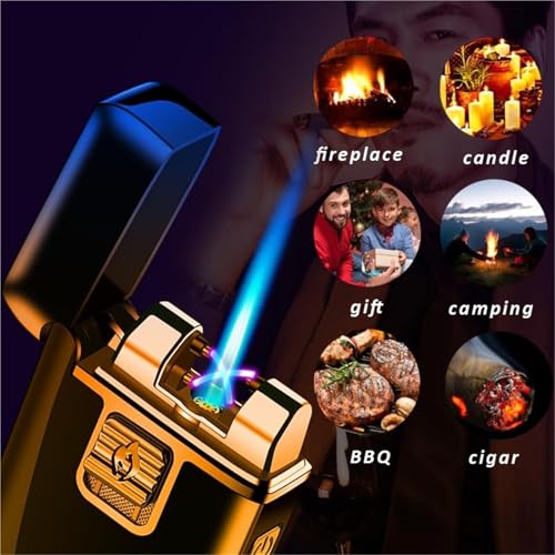 Encendedor antorcha resistente al viento negro miniatura 4