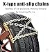 TUTOOLS Snow Chains 1PCS Anti Slip Tire Chain Snow Tire Chains for Cars Pickups SUVs (165mm-285mm)