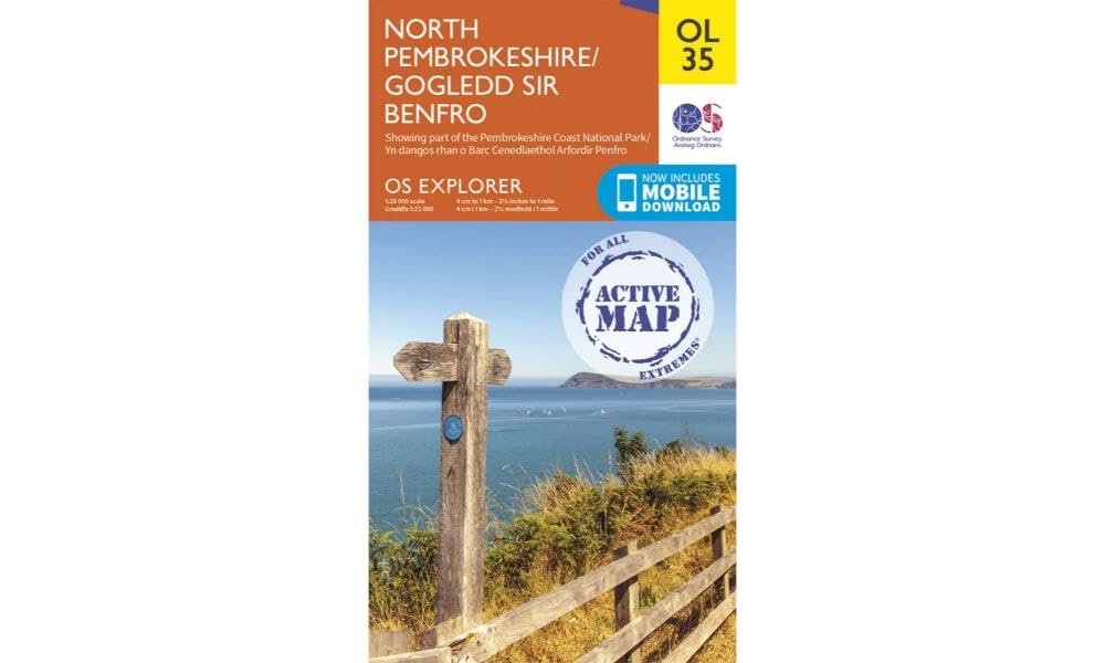 North Pembrokeshire/Gogledd Sir Benfro Map | Weatherproof | Pembrokeshire Coast | Ordnance Survey | OS Explorer Active Map OL35 | Wales | Walks | Hiking | Maps | Adventure: 35