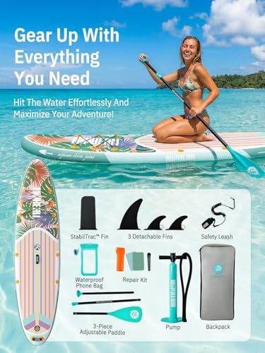 Image of Niphean Inflatable Stand Up Paddle Board with SUP Accessories, Anti-Slip EVA Deck, 10'6'' Inflatable Paddle Boards for Adults & Youth of All Skill Levels