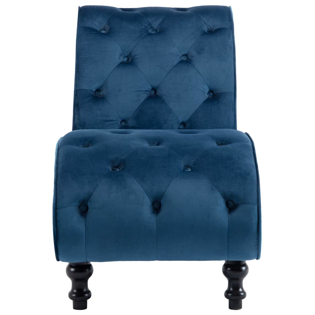 vidaXL Cislonga Imbottita Relax Ergonomica Trapuntata Chaise Lounge Sedia a Sdraio Lusso Elegante Morbida Ottomana Blu in Velluto