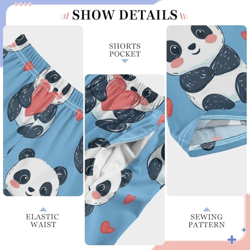 Pajama Bottoms, Little Panda with Heart Sleeping Pant Lounge Wear Pajamas Long Pants Sleepwear Pjs4