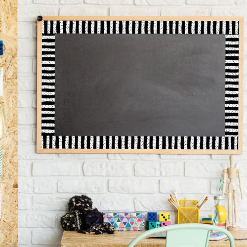 Image of Whaline 32.8 Ft Bulletin Board Borders Black White Dot Stripe Die-Cut Rolled Border Trim for Back to School Classroom Office Chalkboard Decoration