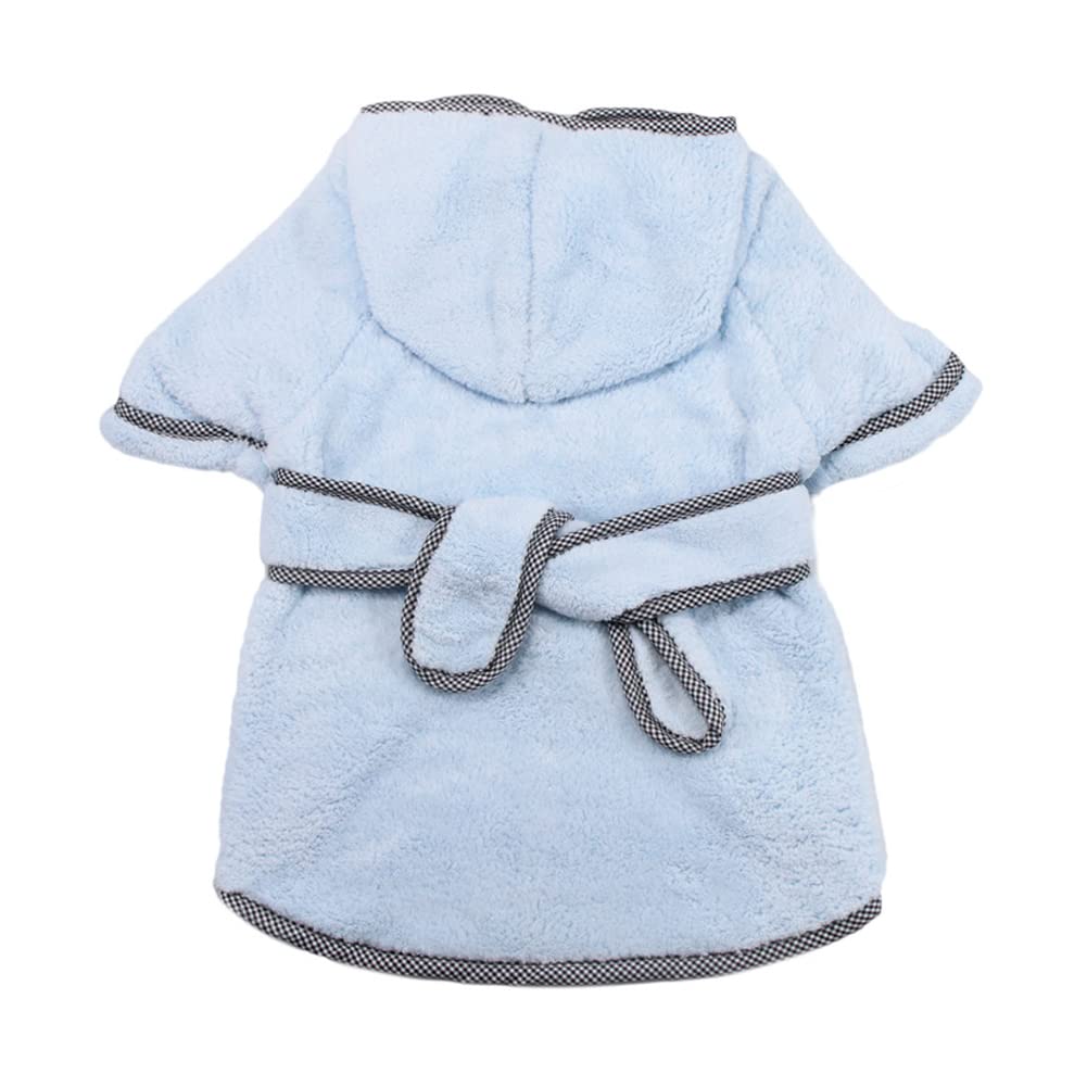 Dog Drying Coat Bathrobe Towel Warm Cat Pajamas Dressing Gown Microfiber Quickly Absorb Moisture Pet Bathrobe Fast Drying Dog Cat Puppy Towelling Robe Super Absorbent Pet Dog Bath Robe Towel Blue S — image 1