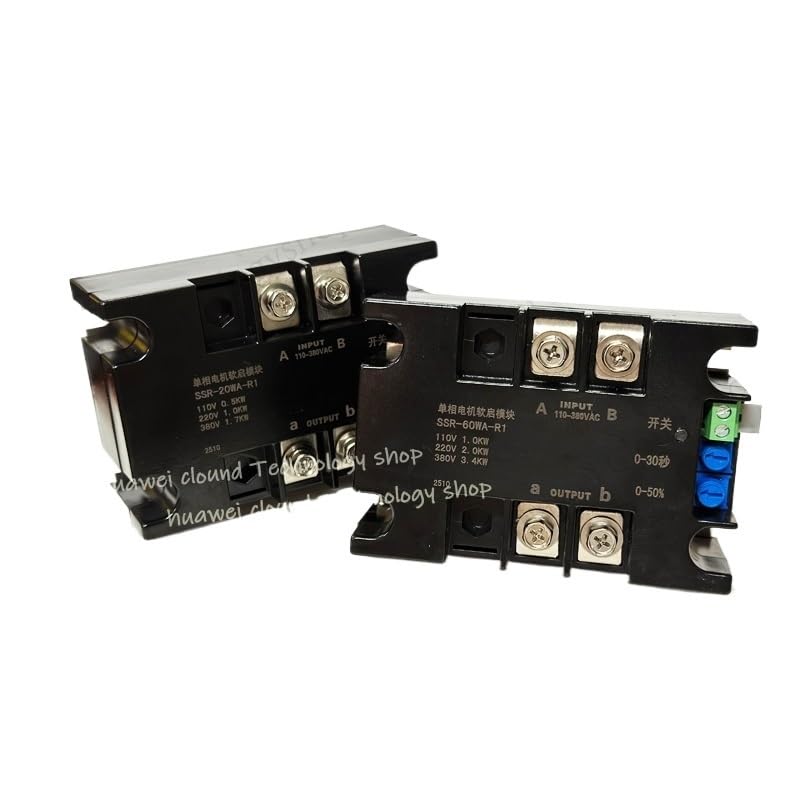 Arrancador suave de motor monofásico de 220 V, módulo de arranque suave, con 50-60 Hz, 1/1,5/2/3/4/6/8 kW(SSR-40WA-R(1.5KW))