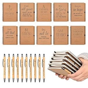 INSADA 30 Sets Bulk Christian Spiral Notebooks with Bamboo Pen Prayer Journal, Small Notepad (5.43”x4.33”) - Easter Gifts for Church Members, Bible Study Groups & Church Families INSADA 30 Sets Bulk Christian Spiral Notebooks with Bamboo Pen Prayer Journal Small Notepad 543×433 Easter Gifts for Church Members Bible Study Groups Church Families