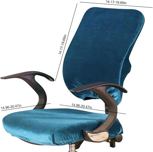 Miniatura 10 de Fundas de terciopelo elástico de elastano para silla de oficina, extraíbles y lavables, fundas universales para silla de hotel, hogar, bar, boda,