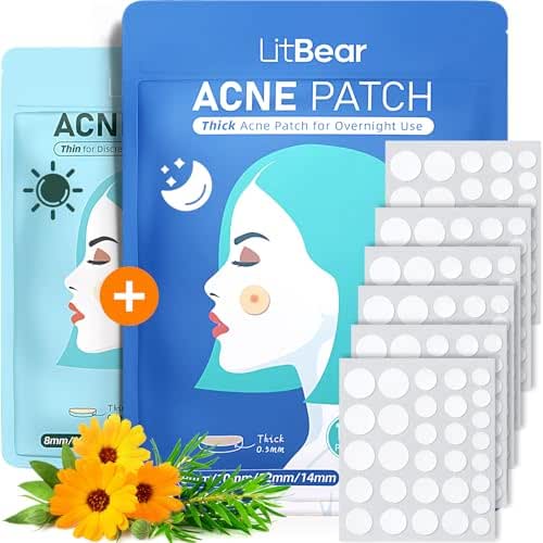 LitBear Acne Pimple Patches- Day and Night 4 Sizes 180
