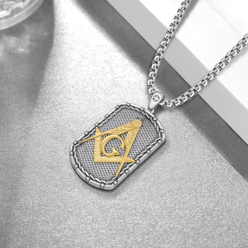 Fugungju Masonic Necklace for Men 925 Sterling Silver Masonic Pendant Necklace Masonic Gifts for Men2