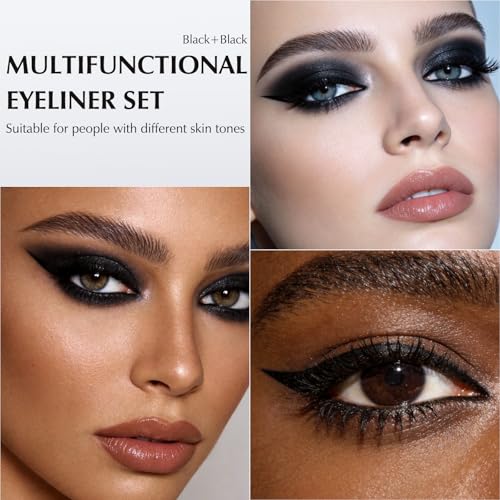 Set de Gel Eyeliner negro impermeable y lápiz líquido mate miniatura 5