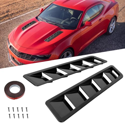 Image of Car Hood Vent louvers Cold Air Flow Intake, Hood Scoop Air Vent Cover, Bonnet Cooling Trim Black Air Intake Panel Cover Car Exterior Trim for Auto Repair Shop Hood Panel Trim,Dodge Ram,F-150