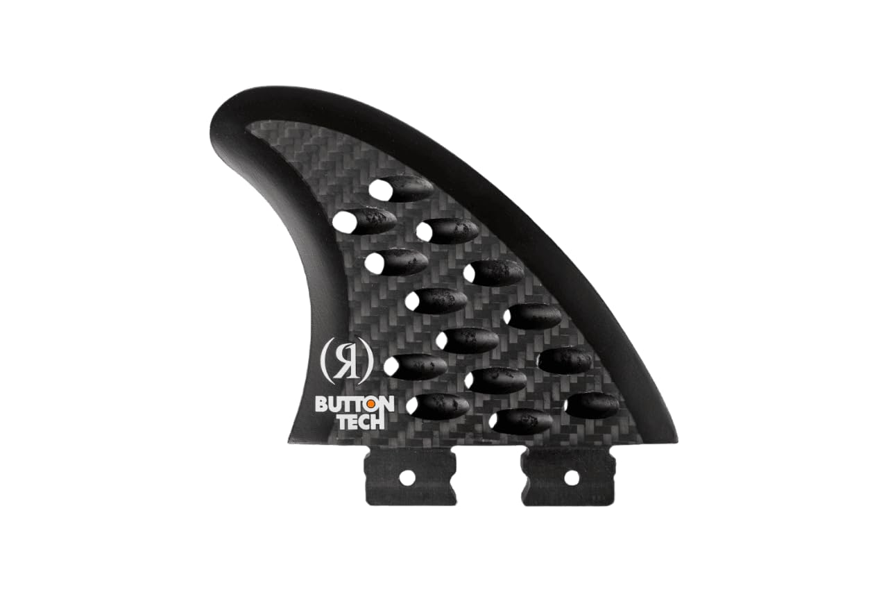 Ronix 3.5 in. - Button - Cheese Grater - Right Surf Fin - Carbon