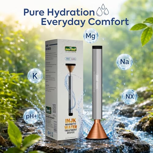 Image of Jeena Sikho INJK Magnetic Water Treatment Device | Water Revitalizer with Gold, Silver, Platinum, Copper, Magnets & Mineral Pebbles | Provides Better Hydration, pH Balance & Mineral Retention