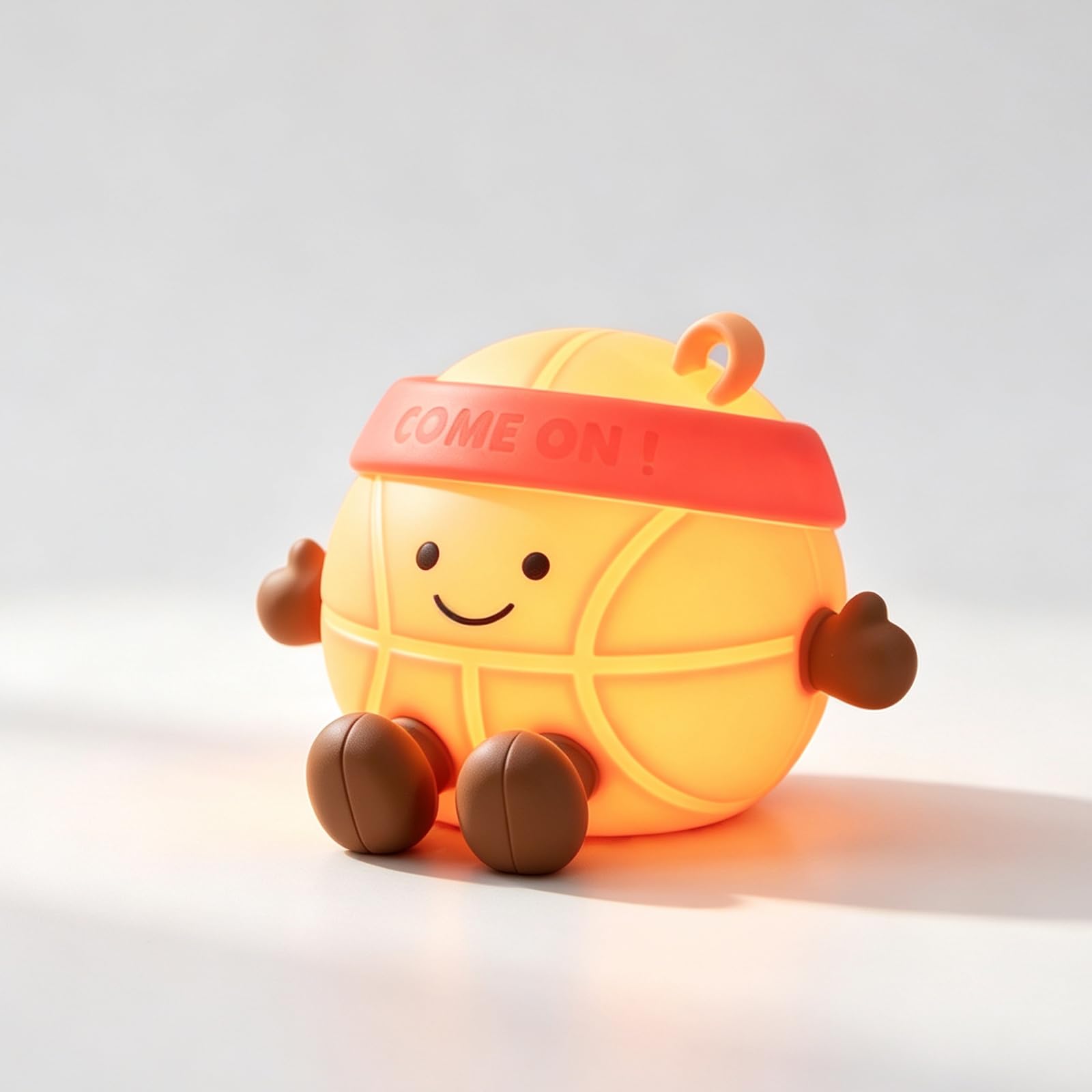 NICE POINT Basketball Night Light，Cute Silicone Rechargeable Red Glow Lamp， Bag Charm Gift
