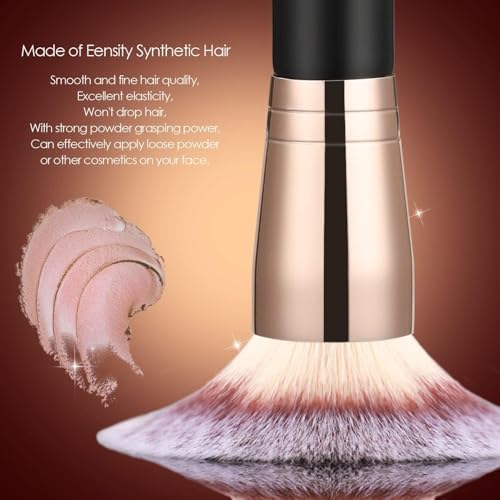 Image of 4 in 1Multifunctional Travel Makeup Brush Set with Foundation Brush, Powder Brush, Eyeshadow Blending Brush and Flat Brush | Feathery Soft Bristle Makeup Brushes Set for Women