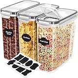 VORRATSDOSEN 3ER-SET - Unser komplettes müsli aufbewahrungsbox Set enthält 3 Vorratsgläser Behälter (4 L/ 135,25 Oz), einfarbige Mehrwegetiketten Aufkleber und einen weißen Kreidemarker für eine einfache Beschriftung