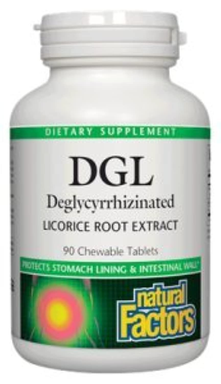 Natural Factors DGL Licorice 400 mg 90 Chewable Tablets (Pack of 2)