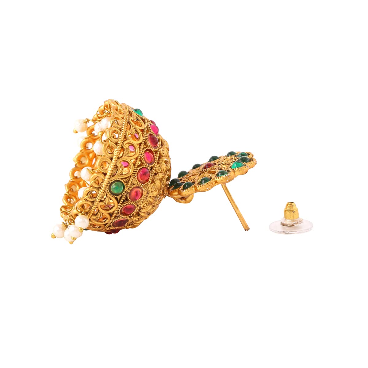 Women's Crystal Studded Jhumka Earrings