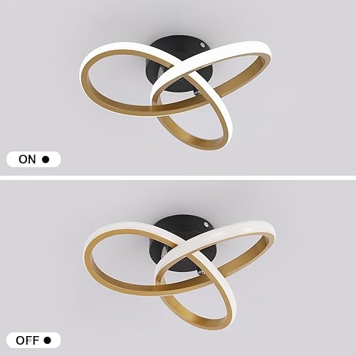 Miniatura 6 de Lámpara de techo LED moderna de 22 W, diseño curvado de aluminio, luces cerca del techo, para pasillo, techo para baño, dormitorio, techo, luz