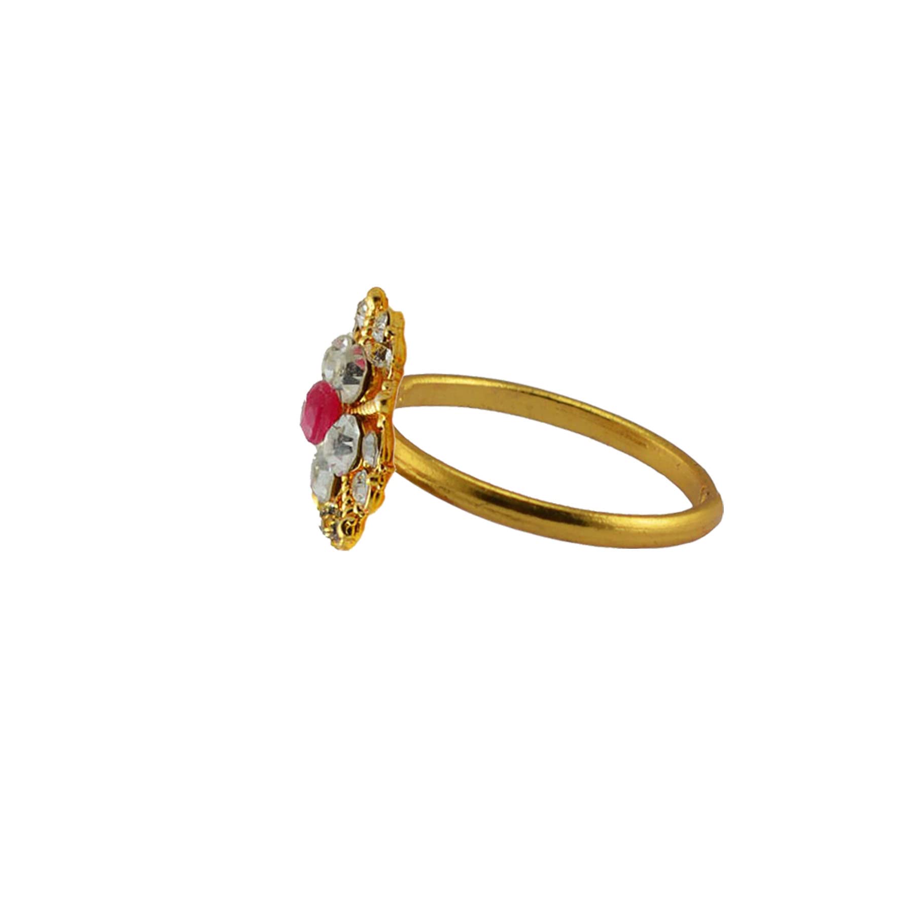 Brass Ring with Solid Stone Stud