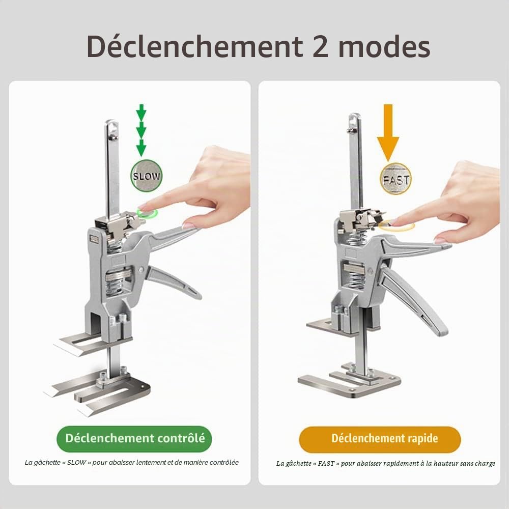 Lot de 2 vérins multifonctionnels pour économiser de la main-d'œuvre, dispositif de levage réglable en hauteur qui supporte la lenteur et la vitesse
