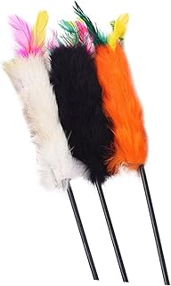 WOONEKY Interactive Cat Toy 3pcs Cat Teaser Wand Cat Teaser Toy Cat Teaser Stick Elasticity Pole Interactive Cat Toys
