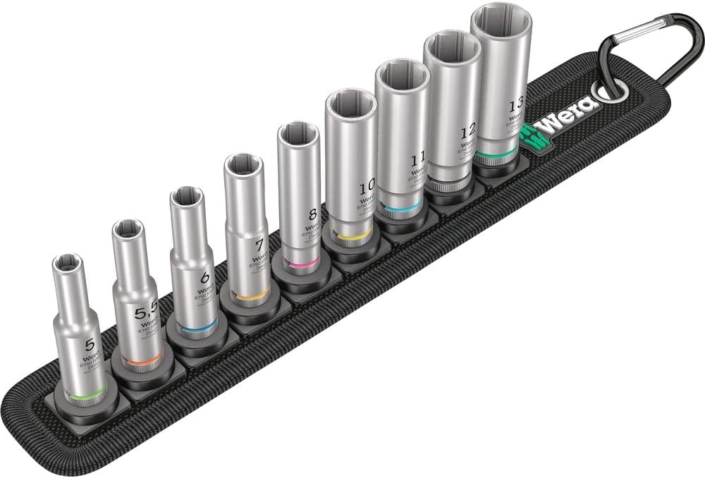 Belt A Deep 1 socket set, 1/4" drive, 9 pieces Belt A Deep 1 socket set, 1/4" drive, 9 pieces