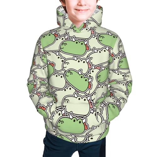 Cute Dragon Head Sticker Kid Hoodies Boys Sweatshirts Girls Pullover with Pocket3