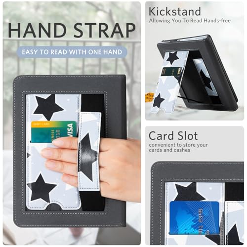 Image of CoBak Case with Stand for Ebook Readers - Durable PU Leather Cover with Auto Sleep Wake, Card Slot, Hand Strap Feature Kindle Paperwhite case