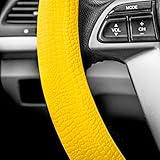 FH Group FH3001YELLOW Yellow Steering Wheel Cover (Silicone Snake Pattern Massaging grip in Color-Fit Most Car Truck Suv or Van)