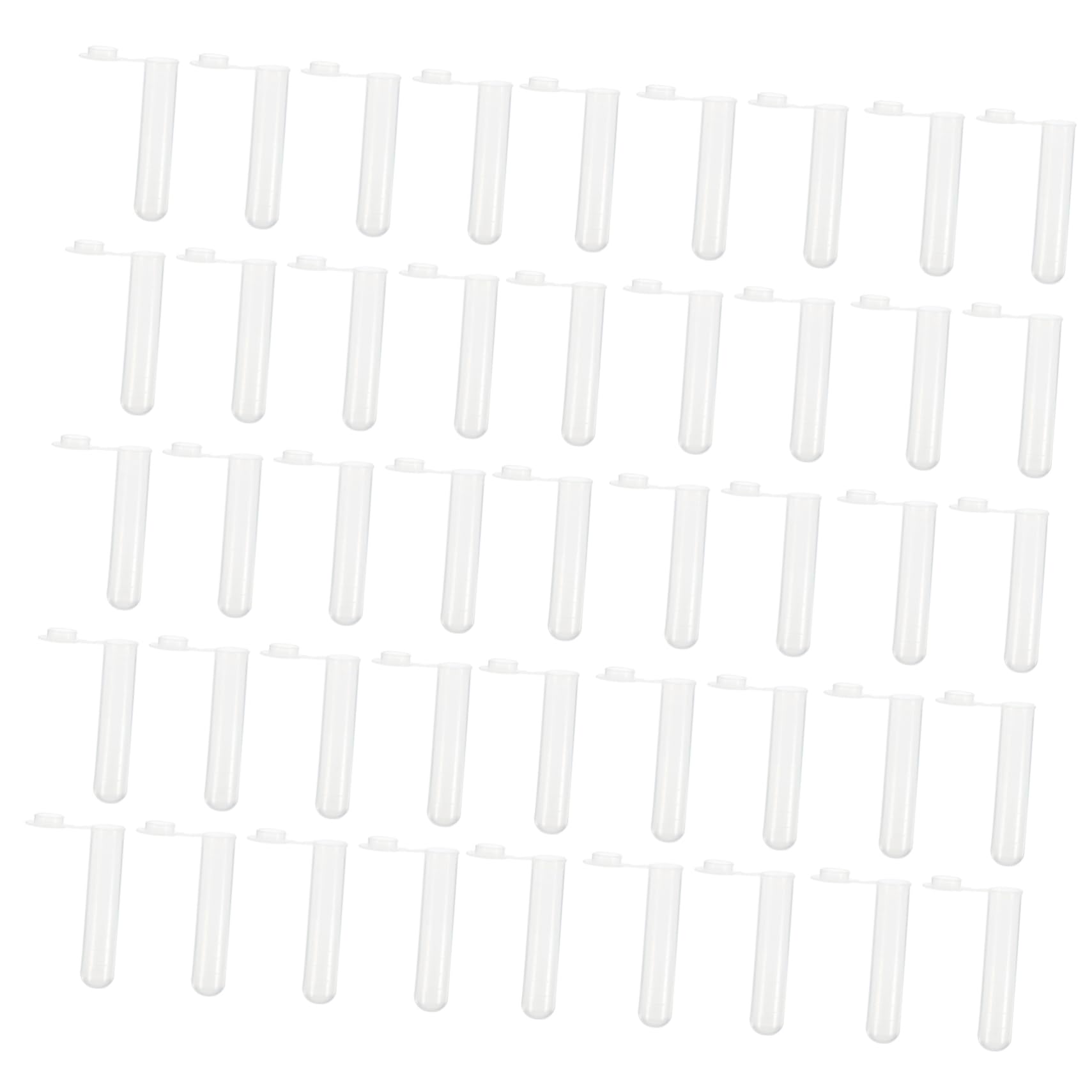 Unomor 50pcs Plastic Test Tubes with Lids Clear Mini Containers for Liquid Sample Vials 10ml Portable Storage Vials
