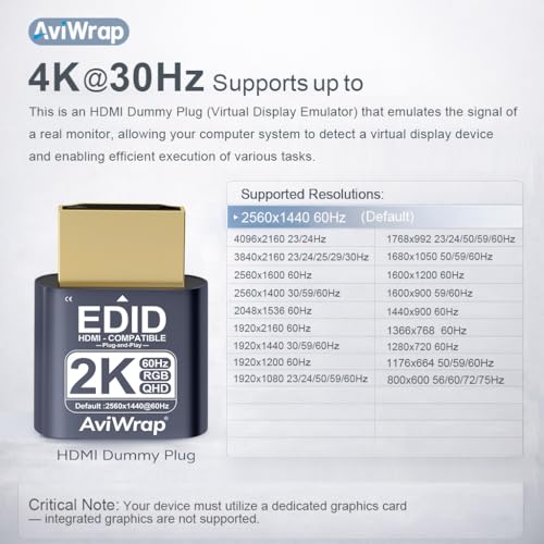 HDMI Dummy Plug para display virtual 4K y 1080p miniatura 2