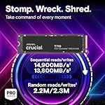 Crucial T710 PCIe Gen5 NVMe 1TB SSD, Up to 14,900 MB/s, Laptop & Desktop Compatible (PC), for Creatives and Hardcore Gamers, Solid State Drive, Includes 1Mo Adobe CC – CT1000T710SSD8-01 - Image 2