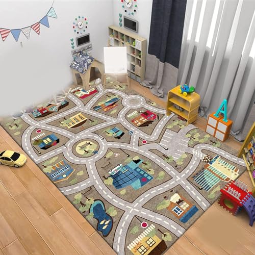 カーペット ラグ 道路 キッズ プレイマット ロードマップ 200*300cm 子供部屋マット キッズ 子供 絨毯 遊べる センターカラー 子供部屋 大判 男の子 薄型 ベビー用 防音 線路 学習 快適 洗える 面白い ふわふわ おもちゃ 軽量 保育園 洋