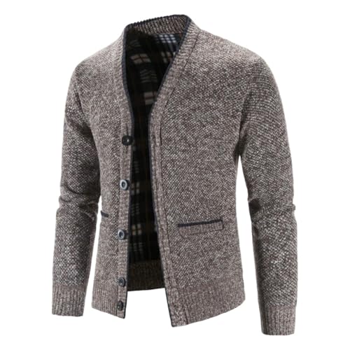 Pull en tricot pour homme coupe ajustée et doublure peluche